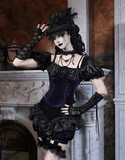 Velvet Lace Gothic Pumpkin Pants