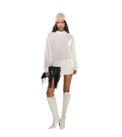 Rhinestone Open-Back Batwing Dress