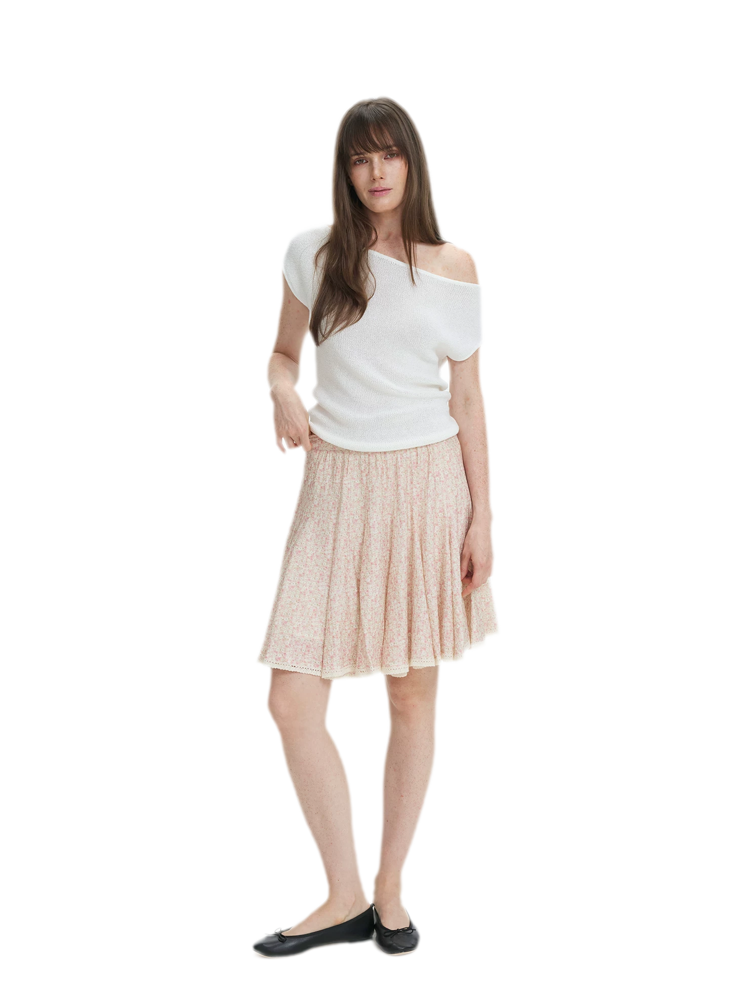Floral Lace Midi Skirt