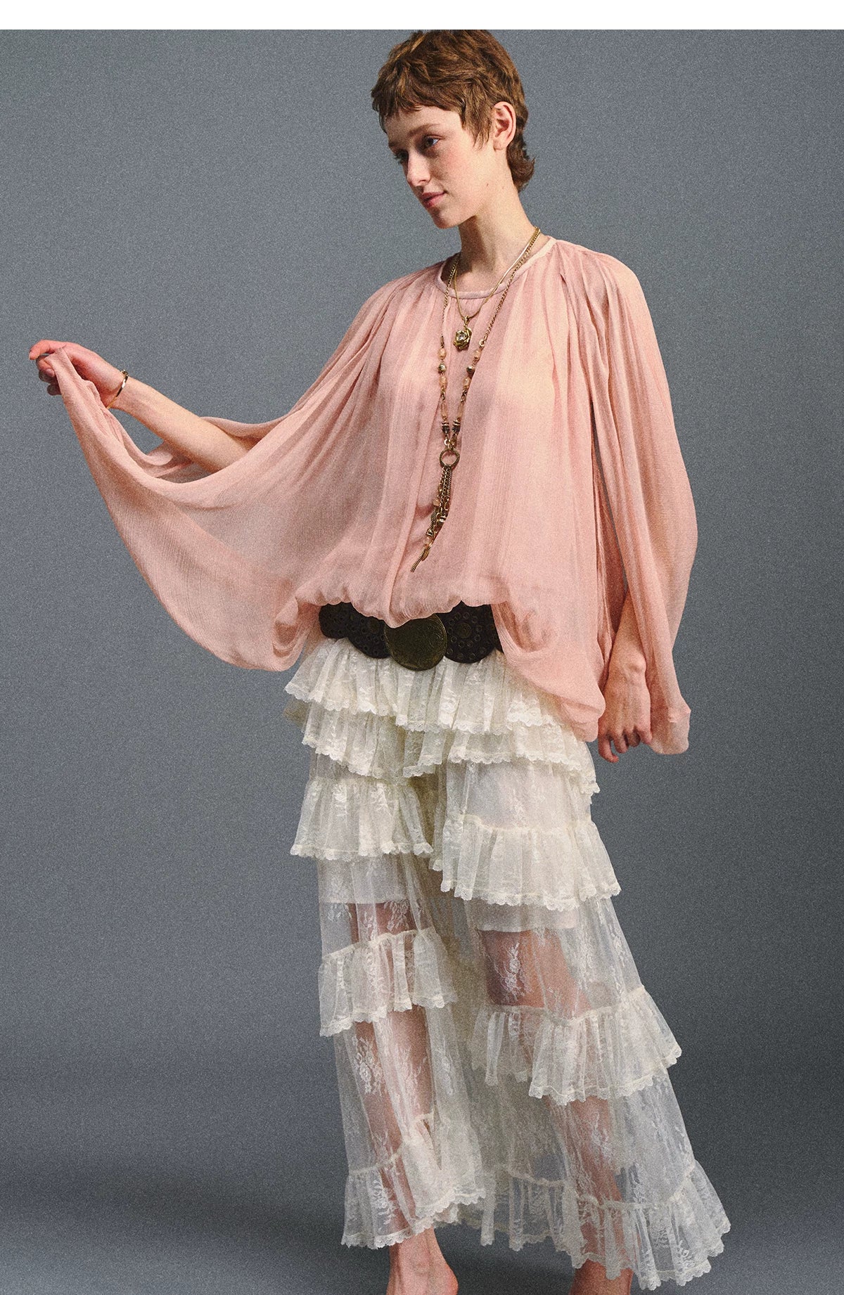 Cape Chiffon Blouse