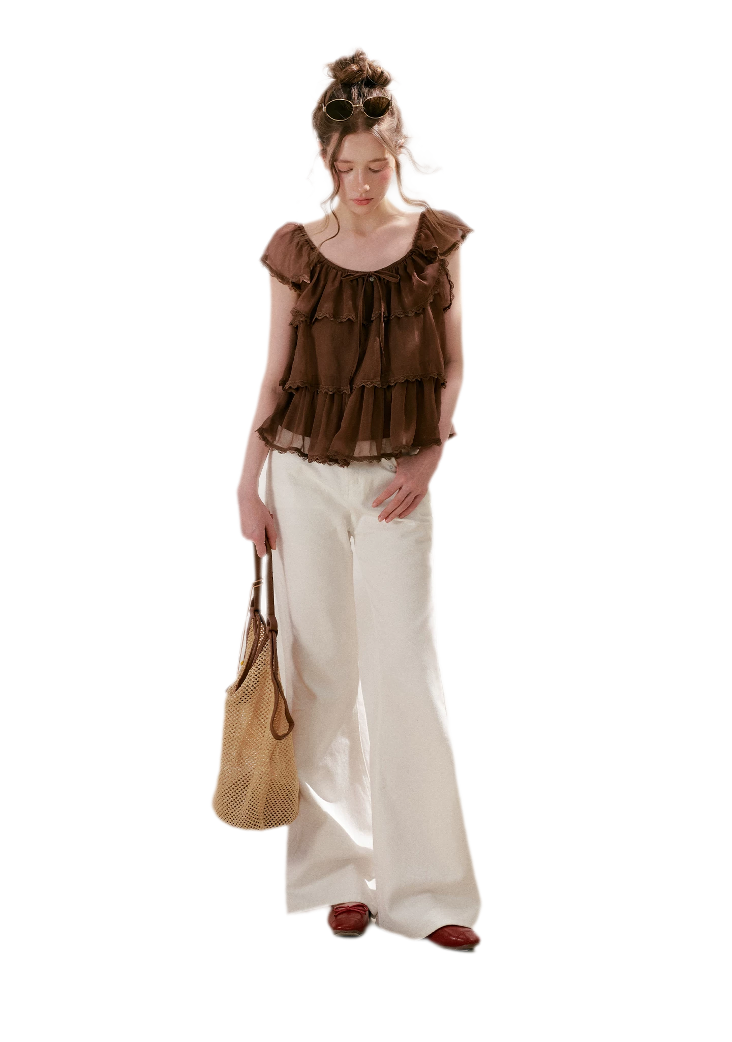 Tiered Ruffle Chiffon Blouse
