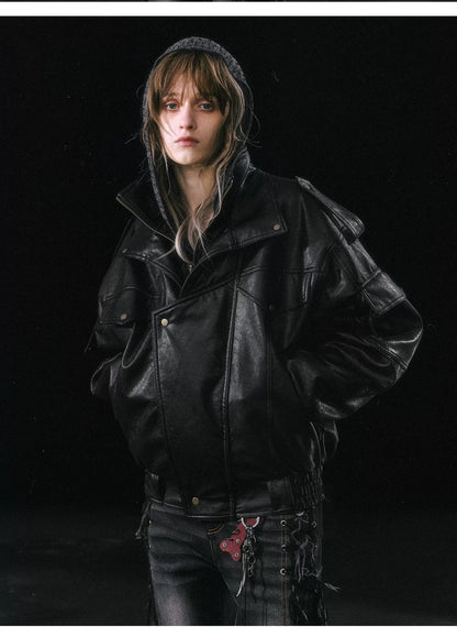 Detachable Fur Collar Flight Jacket
