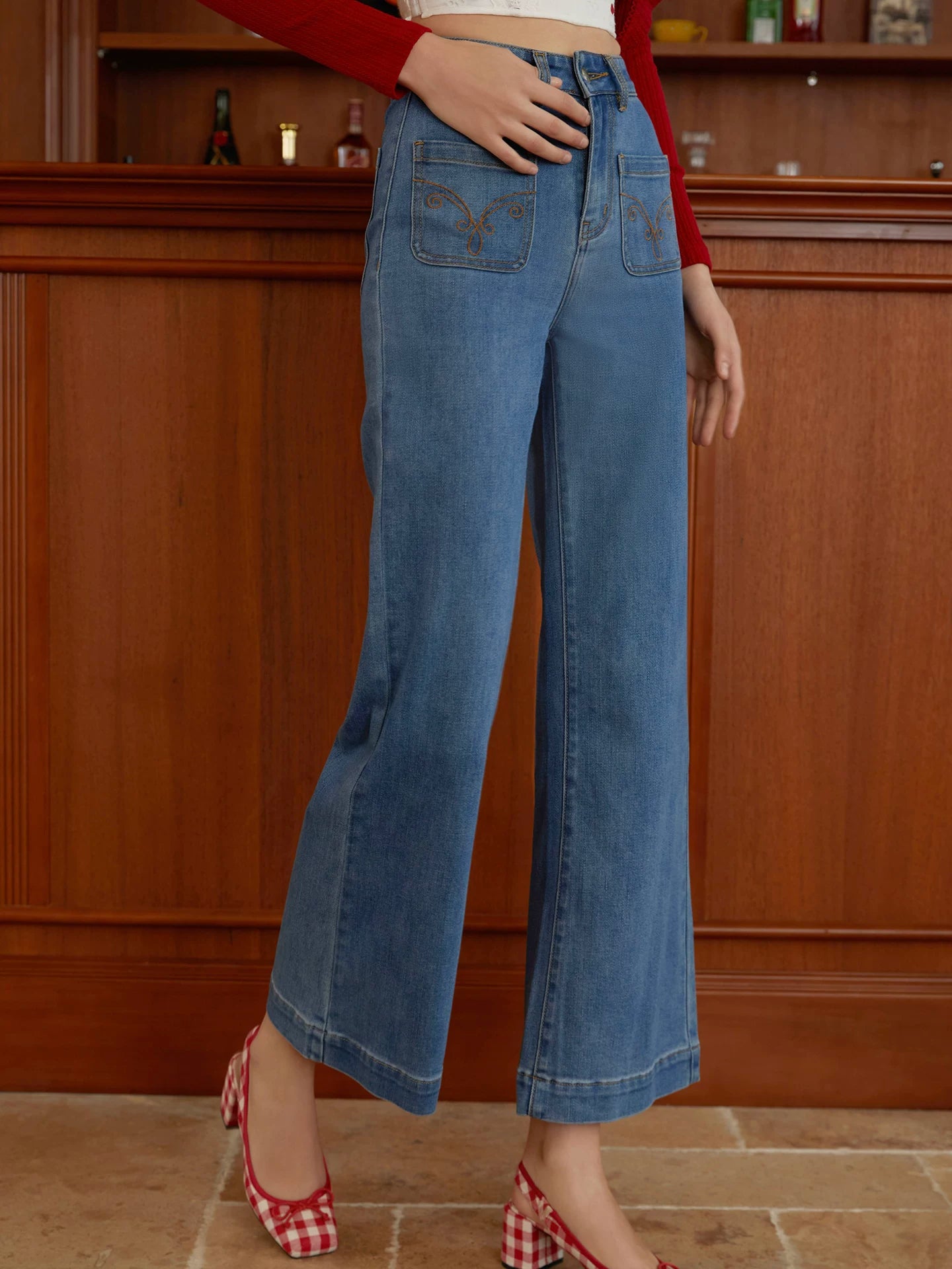 High-Waist Flared Jeans