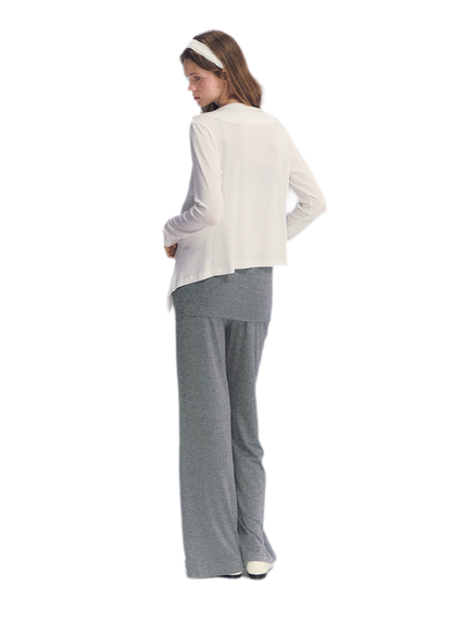 Ruffled Drape Knit Set