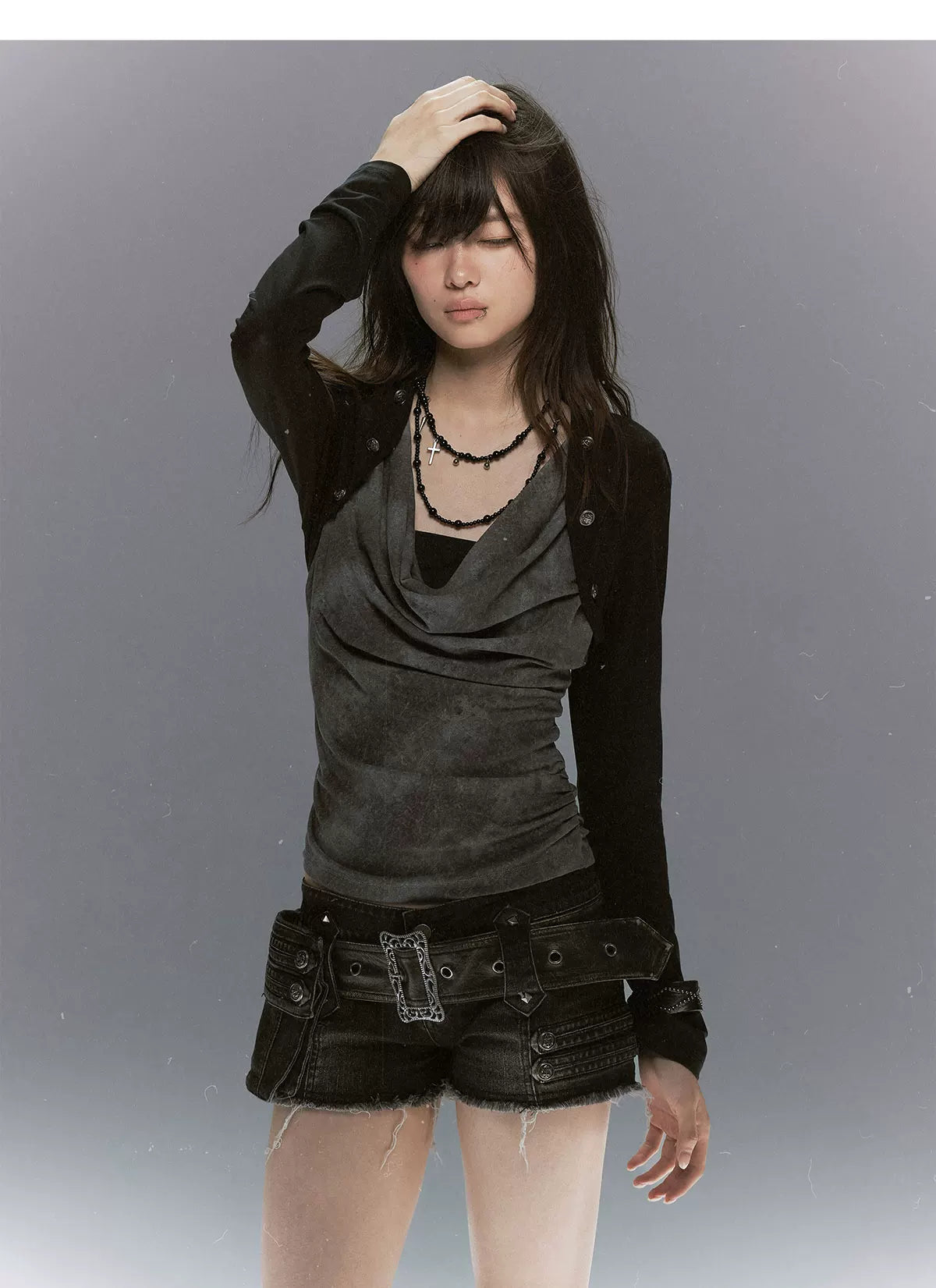 Leather Belt Denim Shorts