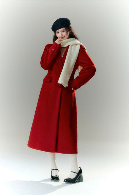 Long-Pile Wool Cape Coat