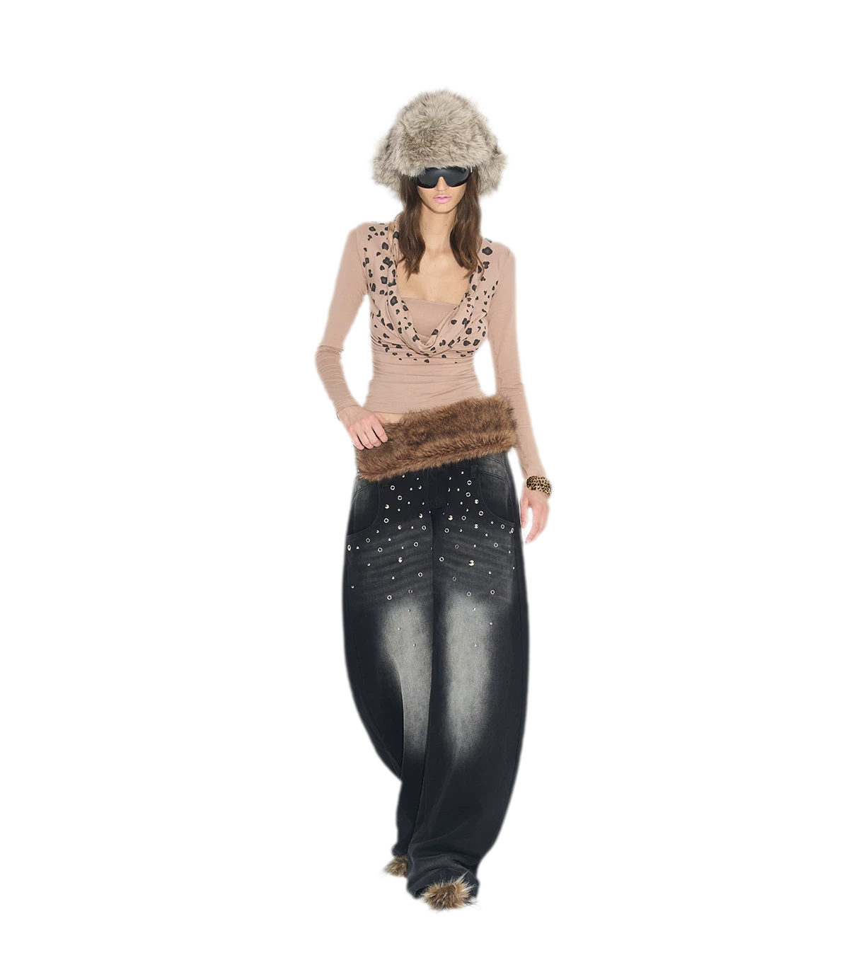 Leopard Twist V-Neck Top