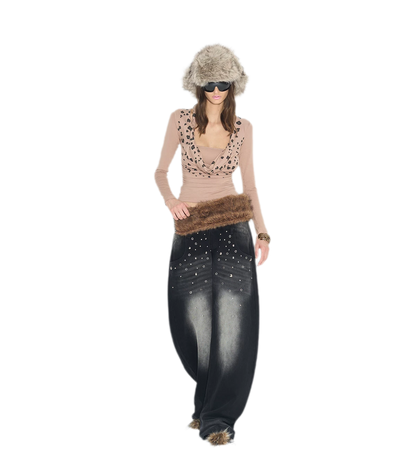 Leopard Twist V-Neck Top