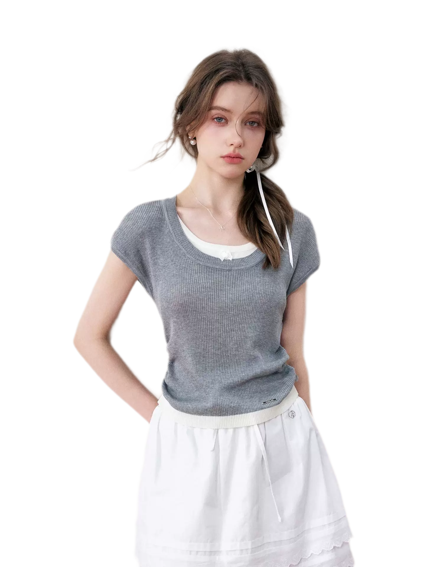 Ruched Layered T-Shirt
