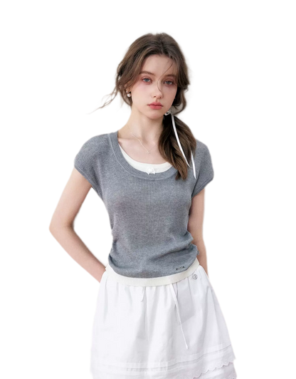 Ruched Layered T-Shirt