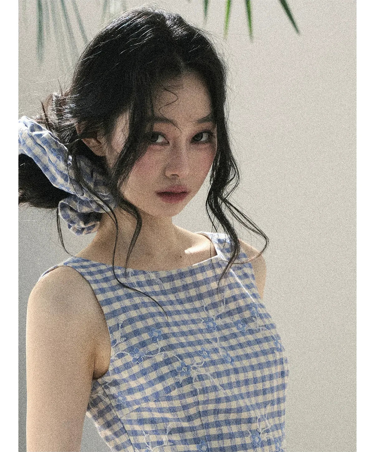 Breeze Check Embroidered Dress