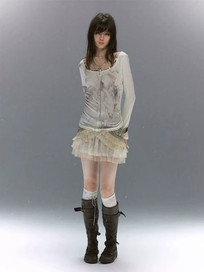 Sheer Lace Slim Top