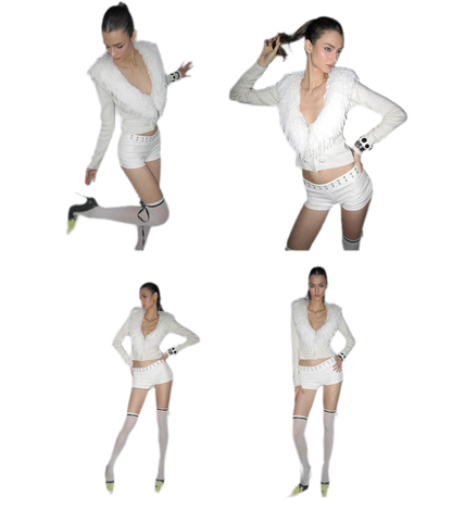 Wool Blend V-Neck Jacket