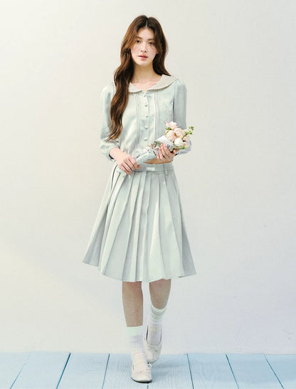 Mint Chronicle Navy Collar Embroidered Set
