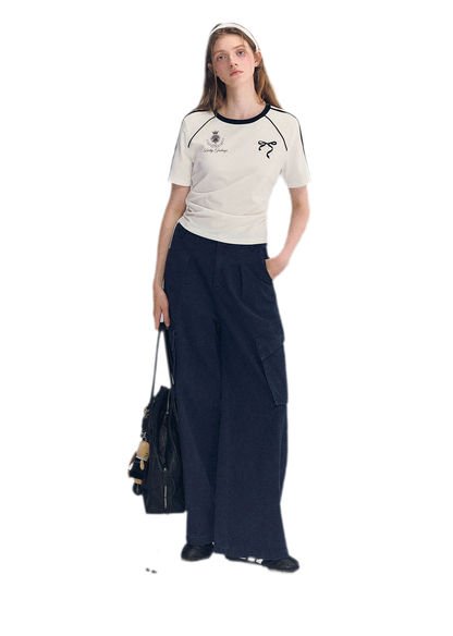 Embroidered Crop T-shirt