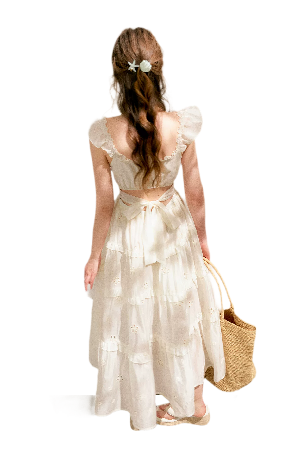 Embroidered Floral Tie-Waist Dress