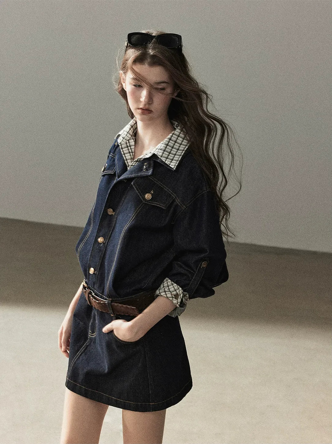 Stonewashed Denim Shirt Dress