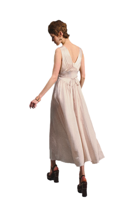 Lace Tie Satin Dress