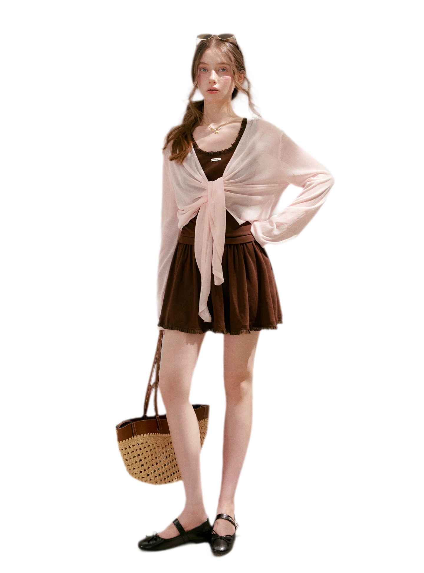 Airy Layered Short Knit Cardigan