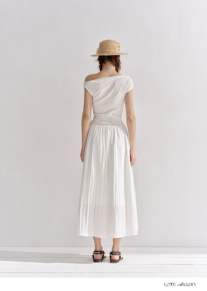 Lace-Trim Off-Shoulder Tie Dress