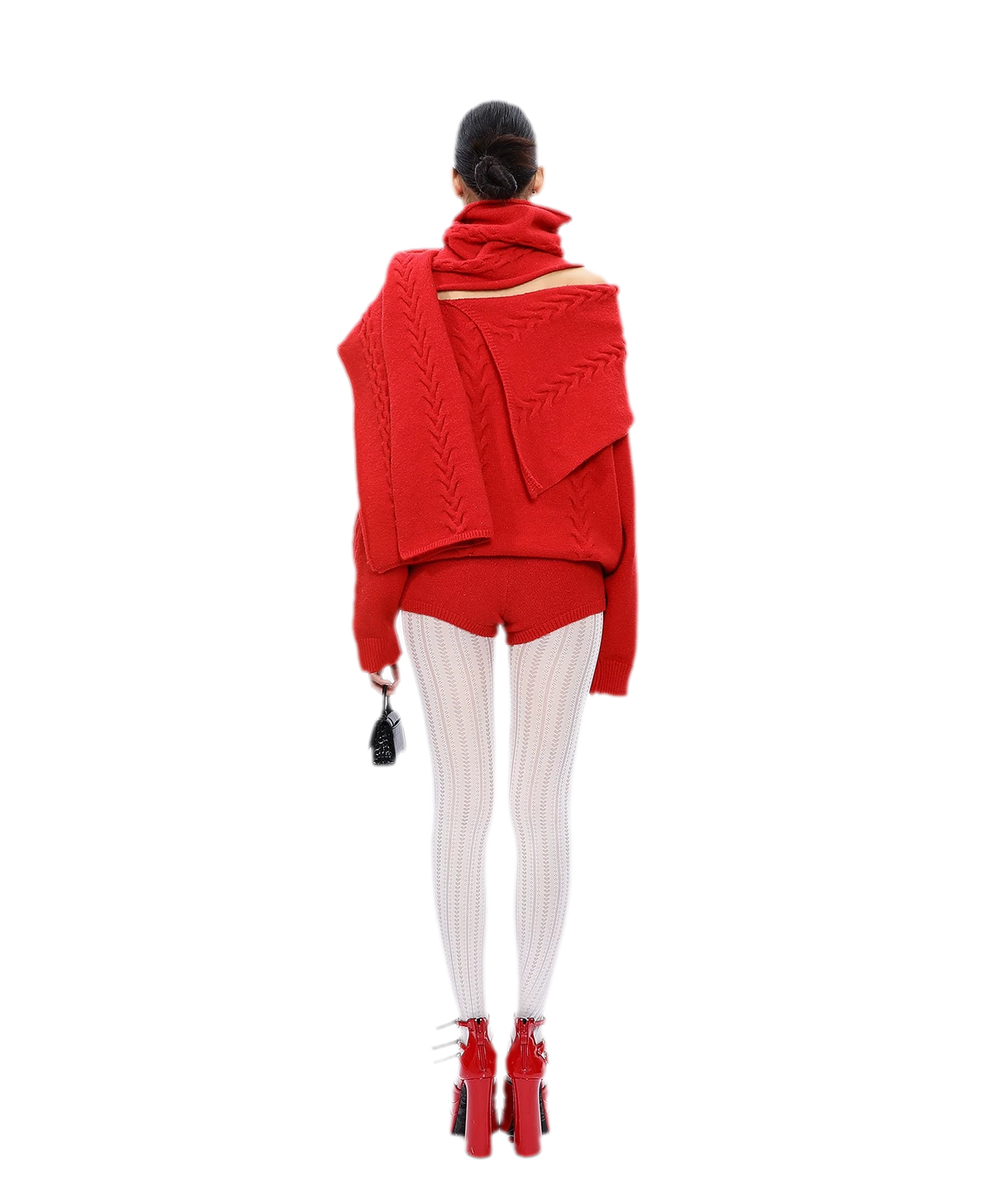 Conjunto de punto trenzado afelpado