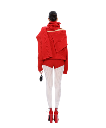 Conjunto de punto trenzado afelpado