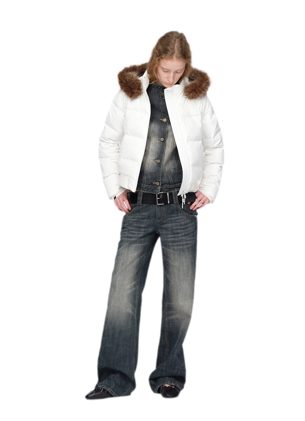 Perlmuttglänzende Steppdaunenjacke