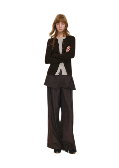 Fine Knit Contrast Cardigan