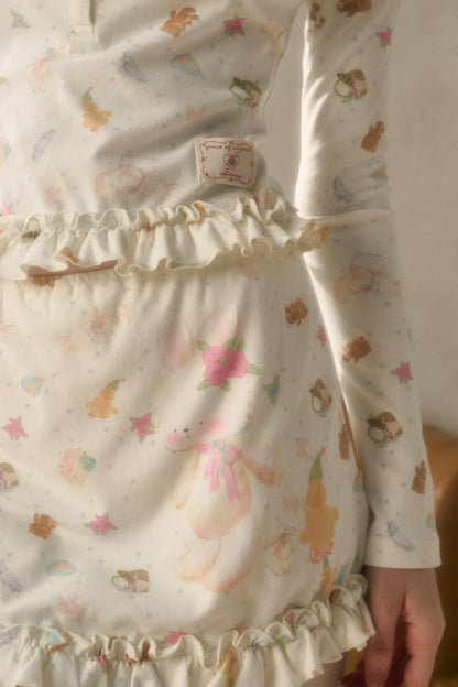 Printed Layered Cake Skirt