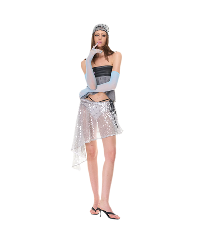 Shimmering Asymmetric Cover-Up