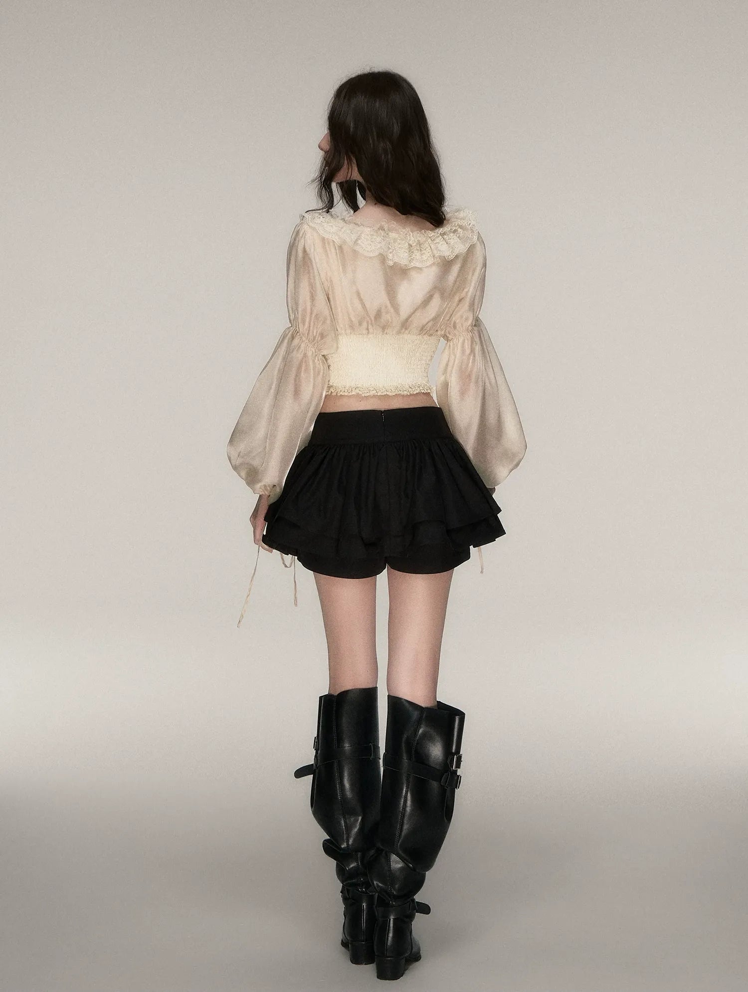 Lace Jacquard Corset Top
