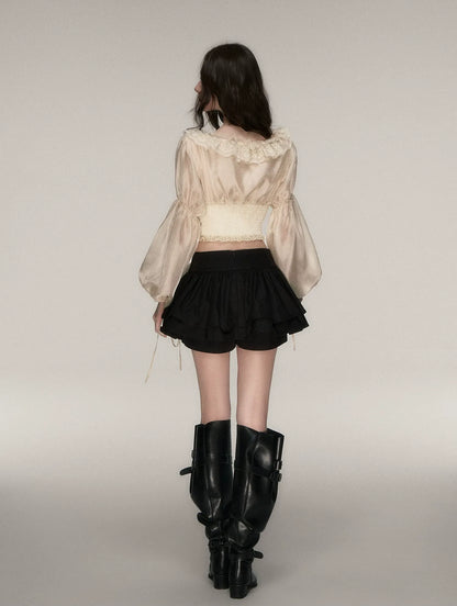 Lace Jacquard Corset Top