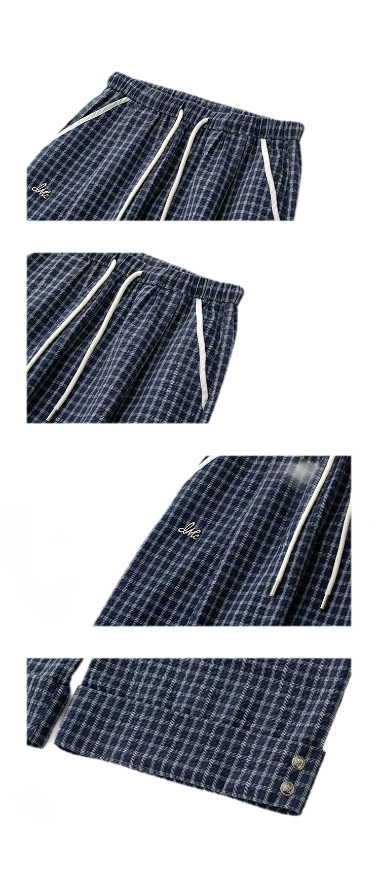 Plaid Wide-Leg Trousers