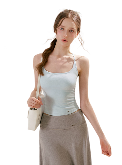 Airy Cloud Feel Halter U-Neck Vest and Batwing