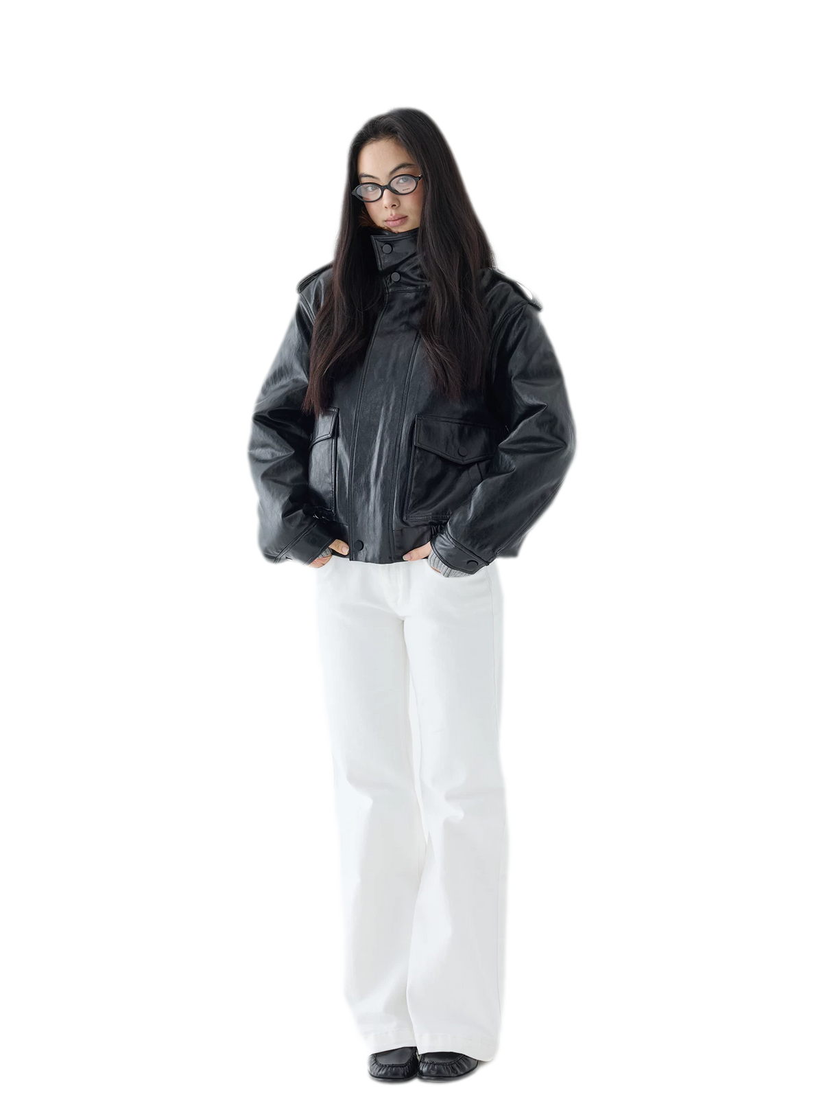 Oil-Wax Cropped PU Jacket