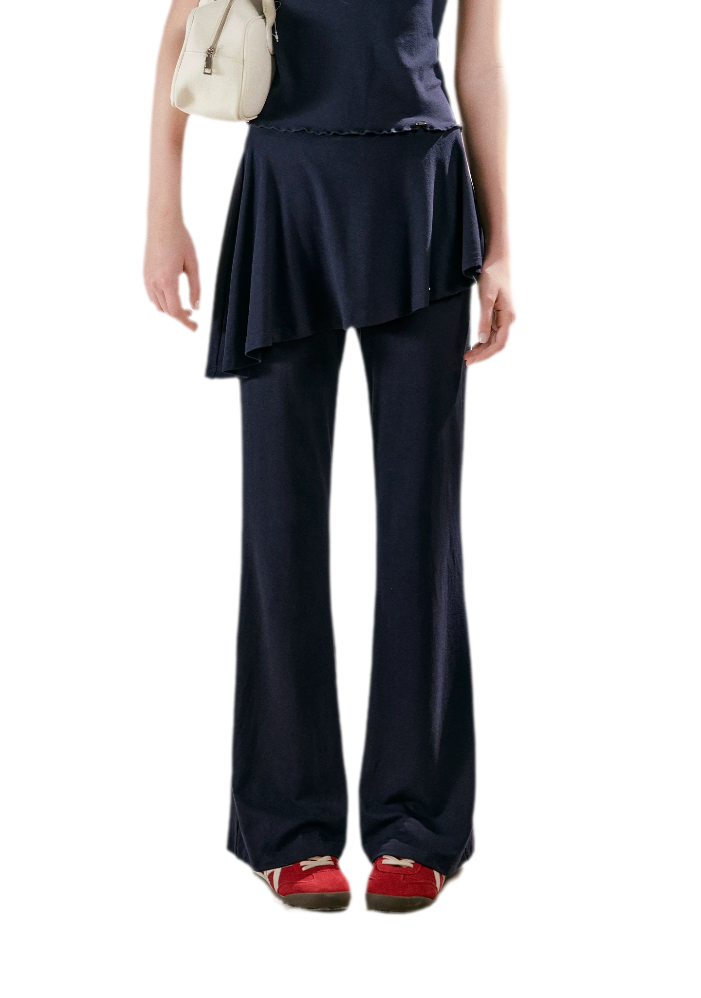 Lace Trim Faux Two-Piece Set