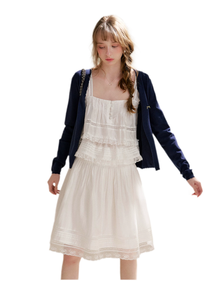 Lace Edge Camisole and Skirt Set