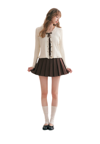 Cable Knit V-Neck Cardigan