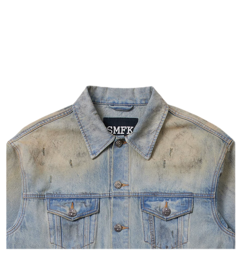 Cross Statue Denim Jacket