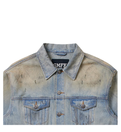 Cross Statue Denim Jacket