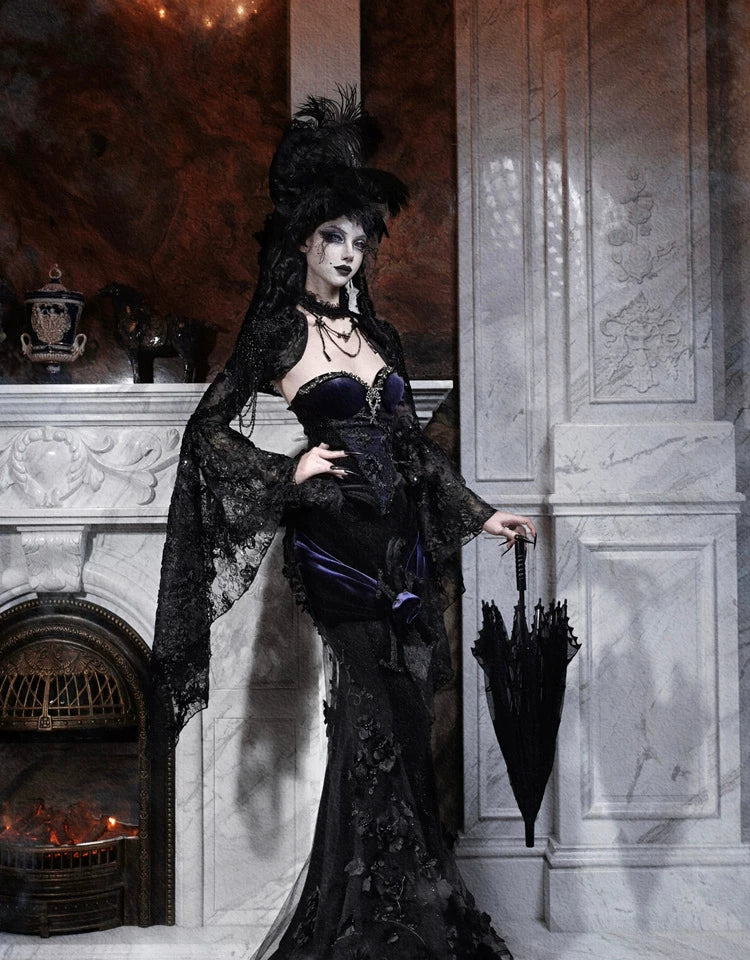 Rhinestone Velvet Gothic Corset