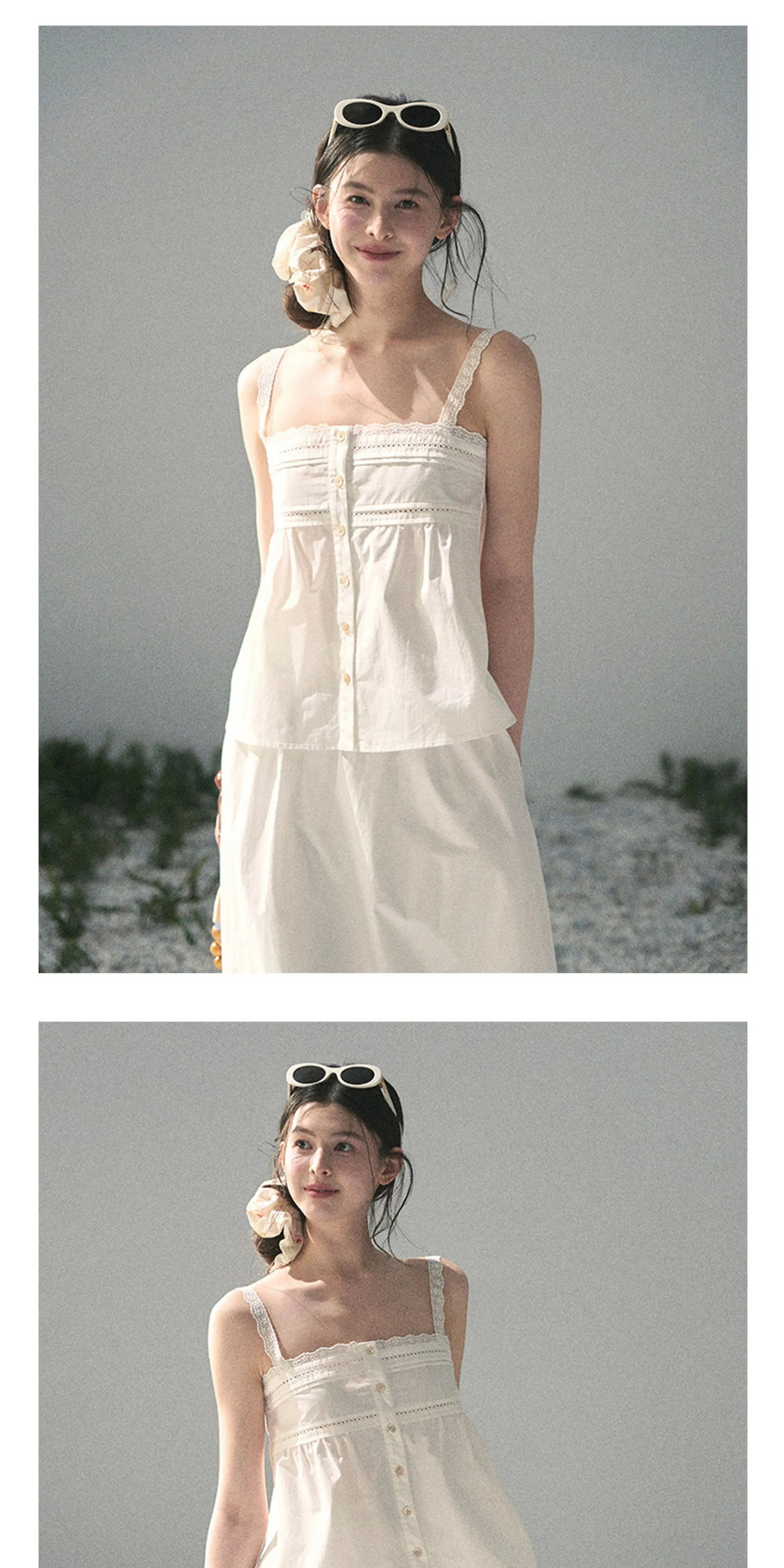 "Summer Breeze on Cloud Shoulders" French Lace Two-Piece