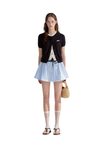 Contrast Faux Layer Knit Tee