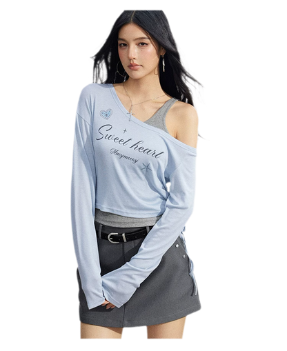 Layered One-Shoulder Top