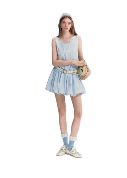 Lace Square Neck Dress