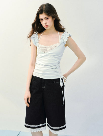 Two-in-One Ruffle Sleeve T-Shirt