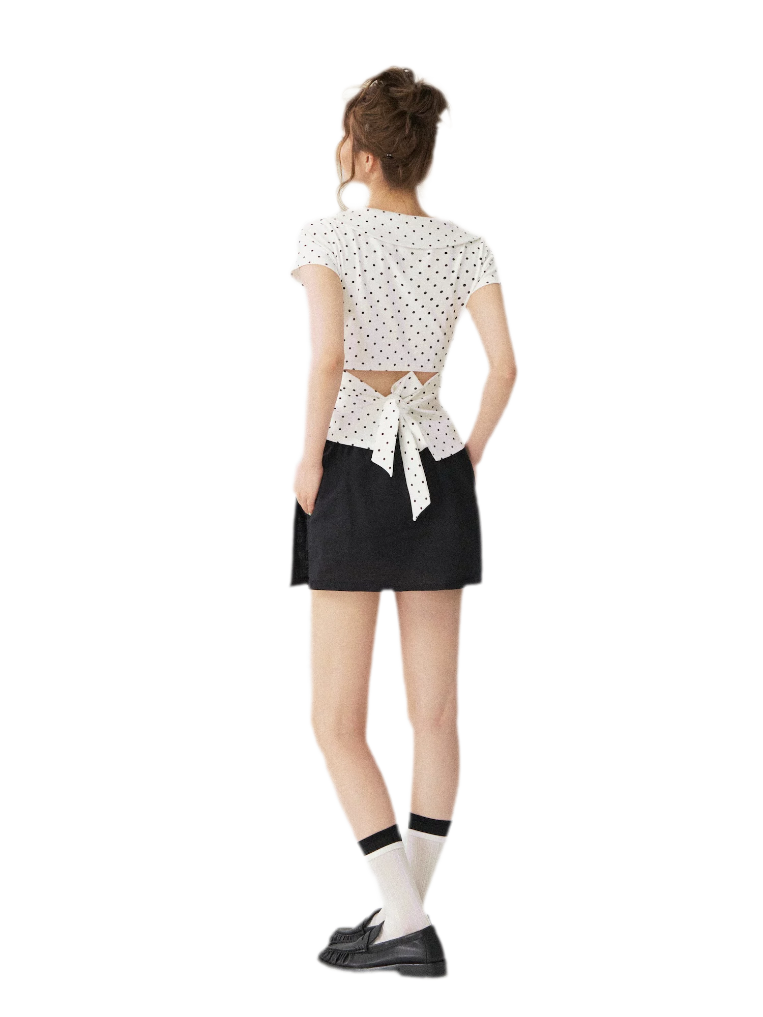 Polka Dot Puff Sleeve Top