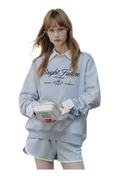 Embroidered Graphic Crewneck Sweatshirt