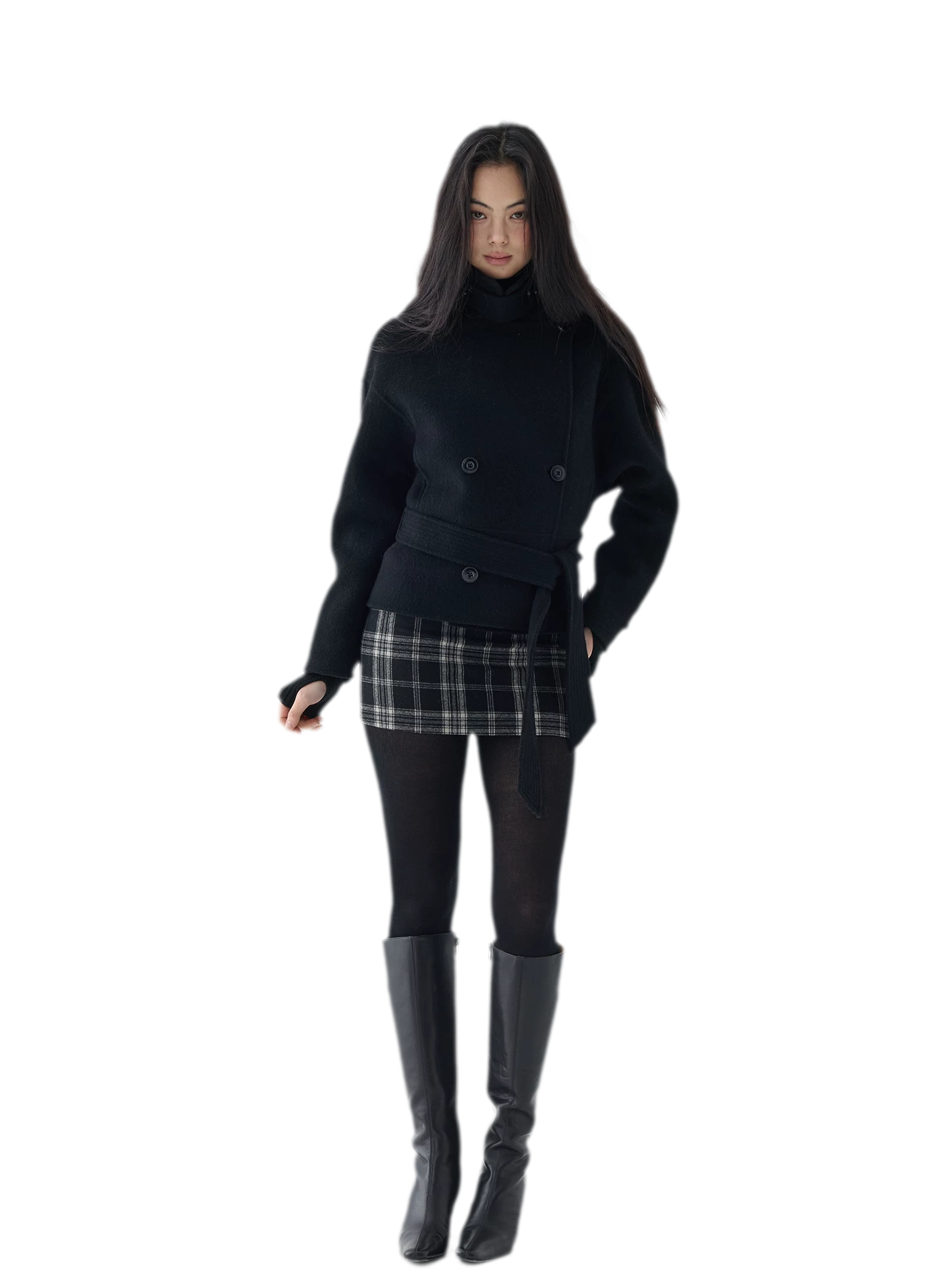 Double-Faced Wool Short Coat
