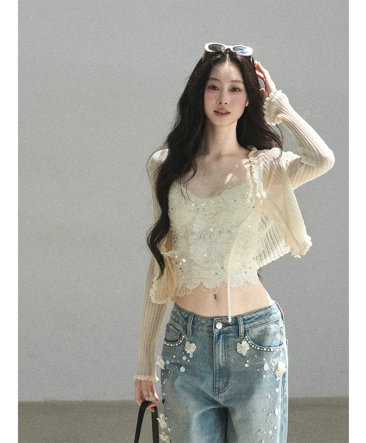 Lace Camisole Knit Set